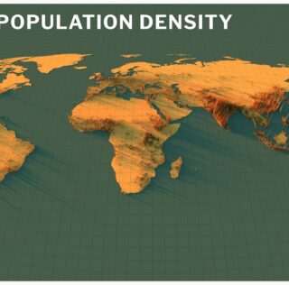 Harta monumentale 3D të dendësisë së popullsisë në tokë
